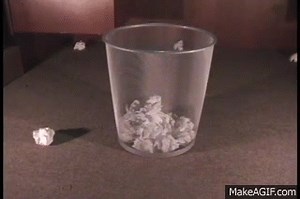 Throwing Paper into Trash on Make a GIF