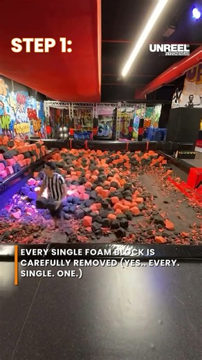 Foam pit makeover: Satisfying time-lapse of Unreef Park's hygiene overhaul!