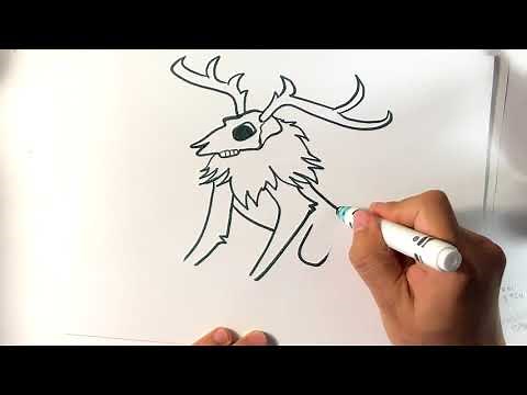 EASY How to Draw a Wendigo - Halloween Drawings