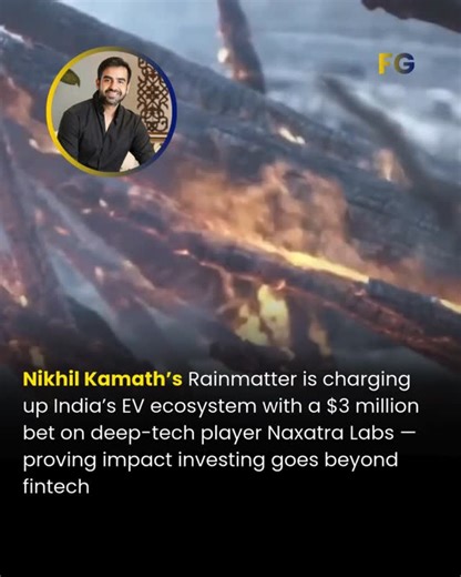 FounderGyaan on Instagram: "Rainmatter isn’t just an investment fund — it’s Zerodha’s way of backing ideas that quietly fix real problems for India. That’s why Nikhil Kamath’s Rainmatter has put $3 million (around ₹25 crore) into Naxatra Labs, a deep-tech startup building the core technology that makes electric vehicles safer, more efficient, and scalable. No flashy apps, no hype — just serious engineering happening behind the scenes to power India’s EV future. This is what impact investing actu