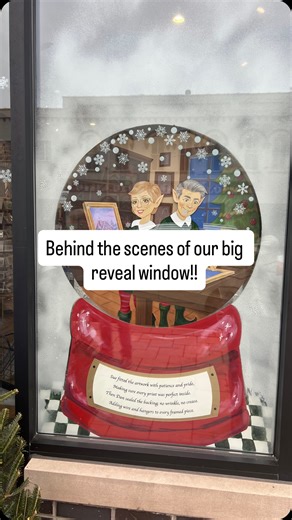 Main Street Art | Frame Shop in Milford, MI on Instagram: "Here’s some BTS shots of our Big Reveal window display! Incase you haven’t yet, stop by the shop to read our custom framing spin on “The Night Before Christmas” poem!! 🎄🎁 Thank you to @morganbullardart for decorating our gloves with your amazing talent! Shoutout to @wizardcutters Our wizard mat cutter was our best friend for making this window happen! #mainstreetart #milfordmi #downtownmilfordmi #customframing #milfordmichigan #framing