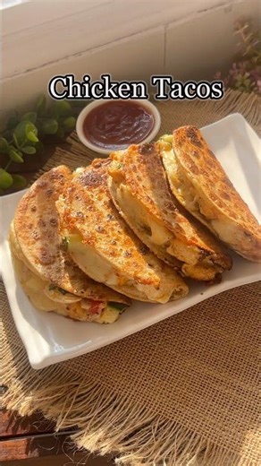 Cheesy Chicken Tacos 🌮🔥| Crunch in Every Bite..😋 #tacos #chickentacos #viral