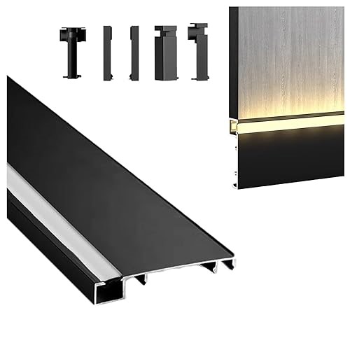 DGLILUAN Wall Mount 3.3ft/1m LED Aluminum Skirting Baseboards, LED Strip Light Channel Profile 80mm x 9mm Skirting&