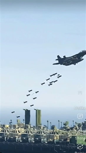 F-15 Drops Massive Cluster Bomb Payload On Military Aircraft Carrier in Intense Strike Mission |Gtav