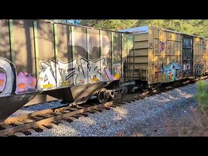 CSX 7563 and CSX 3030 lead a good sized mixed freight train south bound Friday morning 11/7/2025