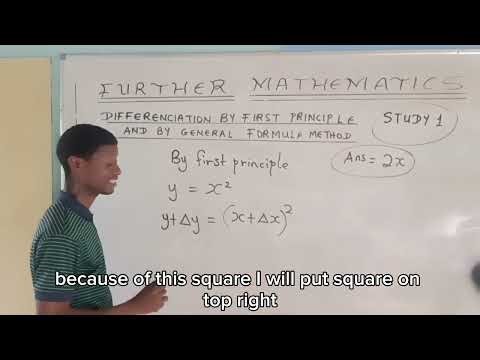 Differentiation by first principle & by general formula method [Study 1]