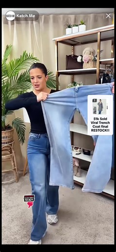 KatchMeUK Women's Minimalist High waist denim stretch wide leg jeans,spring & summer trendy multi pocket denim trousers street womenswear #tiktokmademebuyit #tiktokshop #jeans #denim #stretch