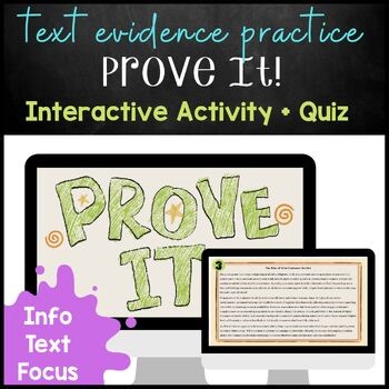 Prove It! Text Evidence Practice for Informational Text