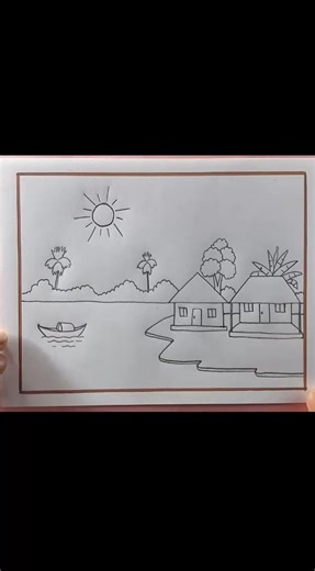 2.8M views · 19K reactions | #Beautiful #River #Scenery #howtodraw #easy #art #easydrawingtutorial #landscape | Rongdhonu Art and Drawing | Facebook