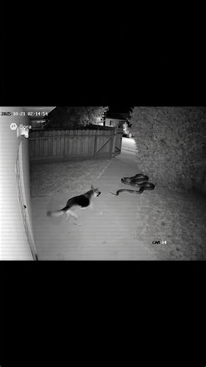 Python attacks a dog