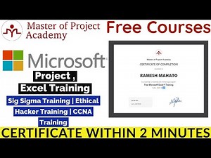 Master of Project Academy Free Online Courses with Certificate | Microsoft Project Training