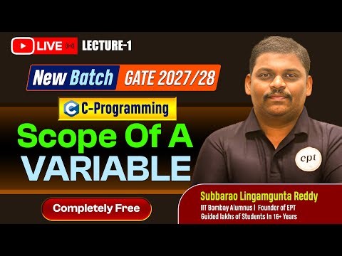 🚀 C Programming Lecture 1 | Scope of Variables 🔥 | GATE 2027/28 | FREE LIVE Class