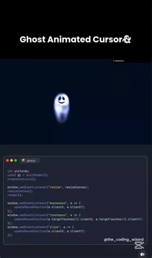 Ghost animated cursor 👻 #programming #computerhacks #customization #hacks #coding #shorts