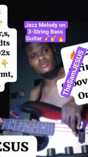 Jazz Melody on 3-String Bass Guitar 🎸🎷🔥#JazzMelody #3StringBass #BassGuitar #JazzMusician #music