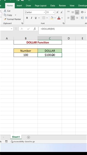 DOLLAR Function in Excel 👍 #exceltips #exceltricks #exceltutorial #Excel | computernotion