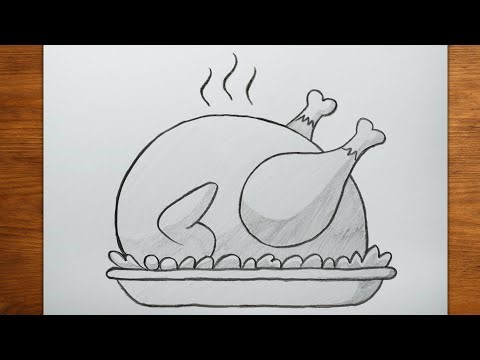 How To Draw A Cooked Turkey - Thanksgiving Day