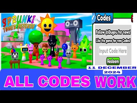 All *Secret* Sprunki Tower Defense Codes | Codes for Sprunki Tower Defense Roblox 2024