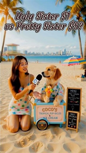 Puppy Interview: Ugly Sister $1 vs Pretty Sister $5?! 😢🐶#DogMeme #IceCreamPup #NYCWinter #PetHumor