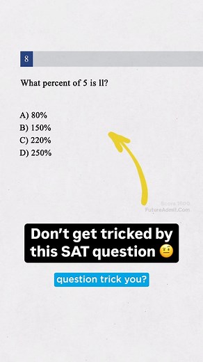 Future Admit | Digital SAT Test Prep on Instagram: "Does this SAT question trick you👀 Comment or DM “1600” for 10 proven SAT strategies to maximize your score 🧪 #sat #satmath #digitalsat #sat2024 #sat2024 #satmathhacks #satmathpractice #satmathtutor #satmathquestions #actmath #digitalact #psat #digitalpsat #psat2023 #psat2024 #sattestprep #testprep #testprephacks #sattips #satmathtips #digitalsat2024 #sat #satmath #digitalsat #sat2024 #satmathhacks #internationalstudents #highschoolparents #hi