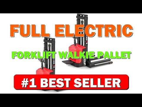 Full Electric Forklift Walkie Pallet Stacker with Stand Fixed Straddle Legs - B0DVZR1CM1