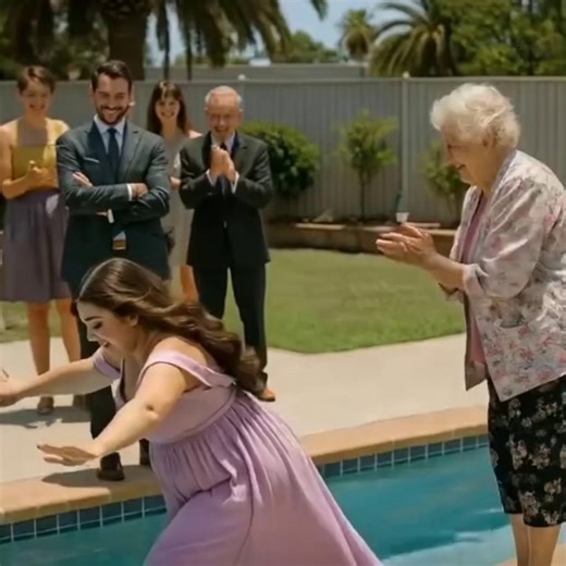 Svekrva je gurnula trudnu snaju u bazen, iako je znala da ona ne zna da pliva, i izjavila da je to bila samo šala: ali ono što je snaja uradila posle toga šokiralo je sve 😱😨 Tokom proslave, kada su roditelji trebalo da saznaju pol buduće bebe, u dvorištu je svirala topla muzika, gosti su se smejali, držali čaše u rukama i čekali onaj trenutak kada će supružnici objaviti kog je pola beba. Snaja u nežnoj lila haljini stajala je na ivici bazena, pridržavajući stomak — trudnoća je već bila odmakla