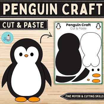 Penguin Craft Template-Build a Penguin-Winter Animal Bulletin Board Craft Activi
