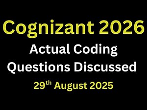 Cognizant Technical Assessment Actual Coding Questions | Cognizant Assessment 2026 | PYQ