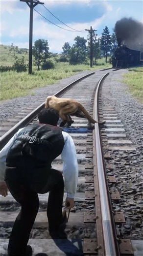Last Second Rescue Failed! Hero Injured by the Train | RDR2 #shorts