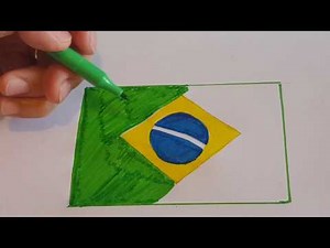how to draw the Brazilian flag, step by step