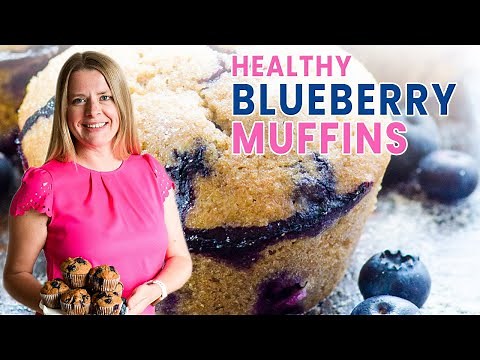 HEALTHY BLUEBERRY MUFFINS | moist, fluffy & easy one bowl recipe