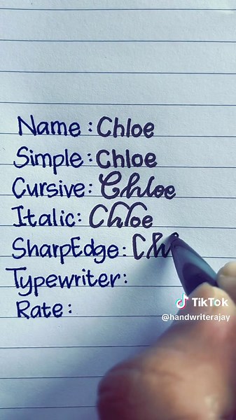 Chloe's Beautiful Cursive Handwriting Showcase