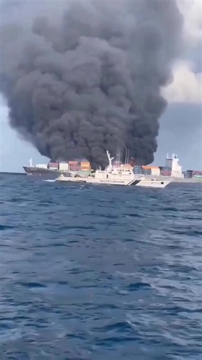 10K views · 144 reactions | MV Wan Hai 503 is a Singapore-flagged container ship that caught fire in June 2025 | Naval Ships | Facebook
