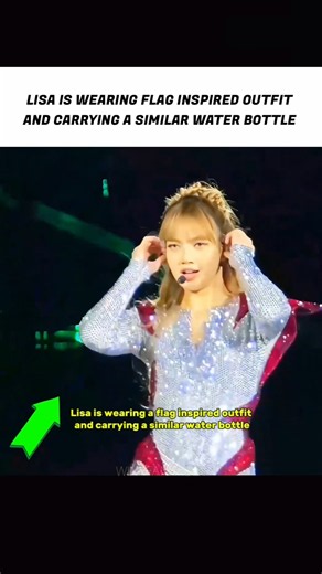 Lisa wearing Flag inspired outfit 😯 #lisa #lisashorts #lalisa #shorts #shortsfeed #fypシ゚ #fypシ #fyp