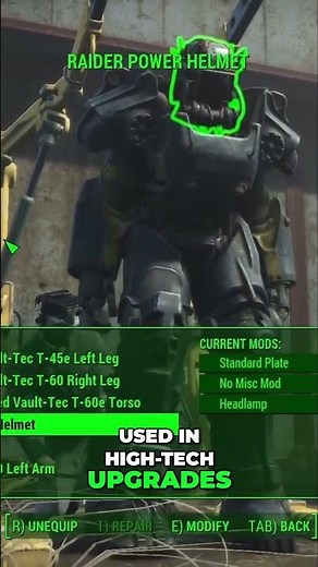 Unlock Power Armor Upgrades: Rare Materials & Essential Mods for X-01 & T-45! #fallout4shorts