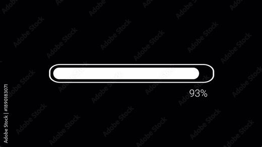 Loading bar animation counting from 0 to 100 percent. Transparent Alpha Channel 4K