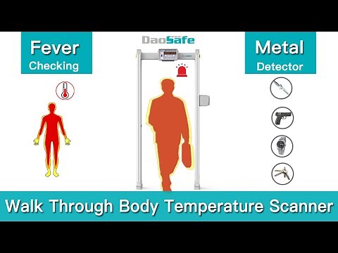 Walk Through Body Temperature Scanner with Metal Detector be used in Coronavirus Checking Fever!