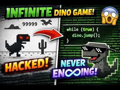 Make Chrome Dino Game Infinite Using This One Line of Code!