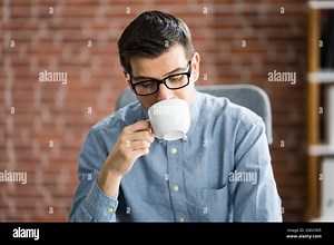 Virtual Coffee Break Online Video Conference Call Stock Photo - Alamy