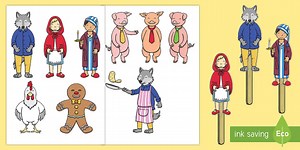 Stick Puppets to Support Teaching on Mr Wolf's Pancakes