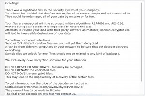 LockerGoga ransomware virus – Information – Protection/Removal