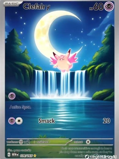 A Magical Moonlit Glow: Clefairy to Clefable! 🧚‍♀️🌙 #fanart #pokemon151 #pokemoncards #PTCG #Pokemon