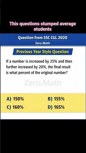 math Question of the day 13 #mathchallenge #questionoftheday #percentage #maths #zeromath