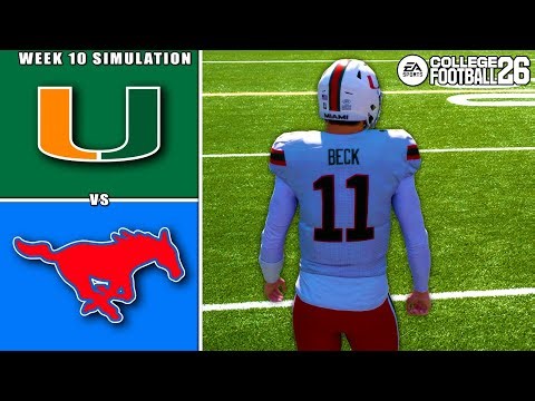 Miami vs SMU Week 10 Simulation (CFB 26)
