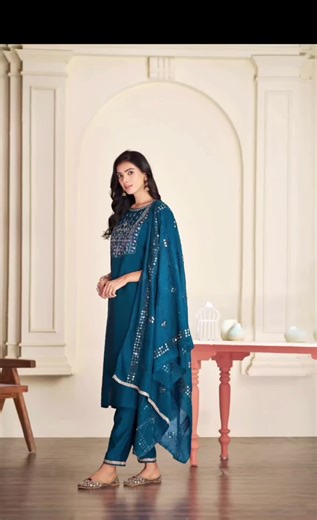 This beautiful Teal 3-pcs suit Set, crafted from premium Roman silk. this teal suit is an ideal choice for weddings, evening parties, or festive events. #design #styel #womencollection🔥🔥 #festivewear #tealover All sizes Available. Dm us for order.