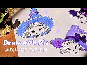 How to Draw a Cute Witch Hat | Anime/Ghibli Inspired Halloween Drawing Tutorial