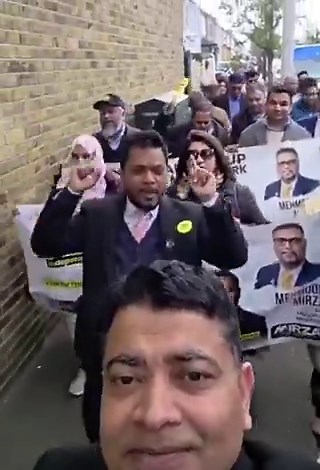 More footage of political campaigning in "Modern London".Not an Englishman in sight.White British people are less than 16% of the area.