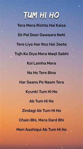 Tum hi ho - lyrics | Arijit Singh ❤️‍🩹 feel the lyrics #lyrics #tumhiho #viralsong