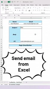 3.4K views · 16 reactions | Send Email from Excel #exceltips #exceltricks #exceltipsandtricks #msexceltricks #msexcelformulas #ExcelTraining #exceltutorial #microsoftexceltips #microsoftexcel#microsoftexcel #microsoftexceltraining #exceltipsandtricks #Microsoftexcel #excel #msexceltips #excelfunctions #Excel | Cyber Security And Tricks For Computer and Mobile | Facebook