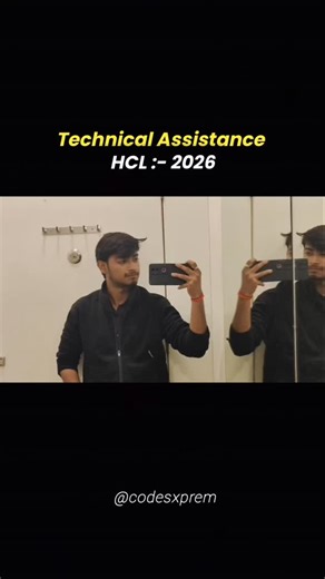 codexprem on Instagram: "Technical Assistance Questions for HCL – 2026 Batch 💻🔥 Preparing for HCL placement? Stop searching random questions! Here are some important technical questions asked in HCL assessments for 2026 freshers. ✅ Easy to understand ✅ Important for your preparation ✅ Helps you score better in the assessment Save this reel, practice these questions, and increase your chance to clear HCL technical rounds. Follow @codesxprem for more placement tips & coding tricks. 🛠️ Hashtags 