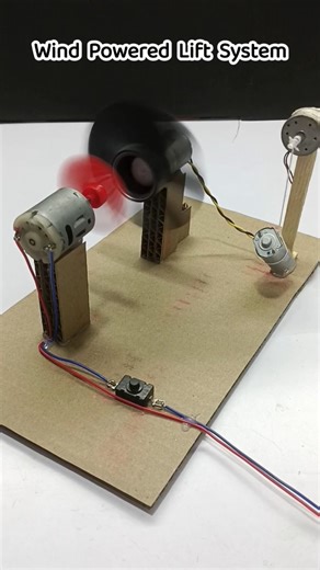 Wind Powered Lift With Dc Motor | Amazing Diy Engineering Hack